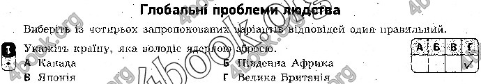 Відповіді Зошит контроль Географія 9 клас Вовк 2018. ГДЗ