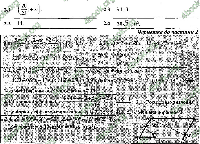 Відповіді Математика 9 клас ДПА 2019 Березняк. ГДЗ