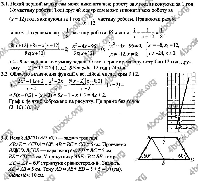 Відповіді Математика 9 клас ДПА 2019 Березняк. ГДЗ