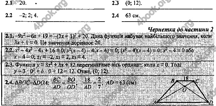 Відповіді Математика 9 клас ДПА 2019 Березняк. ГДЗ