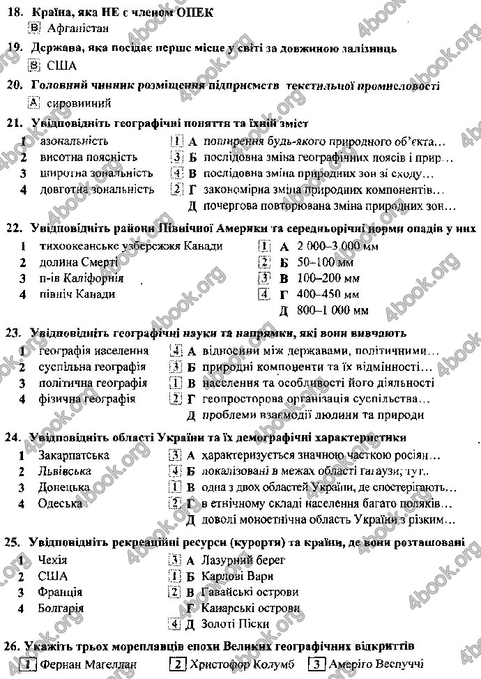 Відповіді ДПА Географія 9 клас Кузишин 2019. ГДЗ