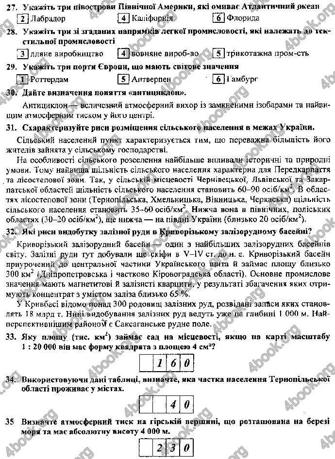 Відповіді ДПА Географія 9 клас Кузишин 2019. ГДЗ