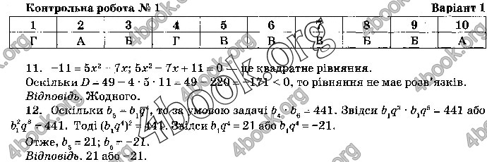 Відповіді Математика 9 клас ДПА 2019 Бевз. ГДЗ