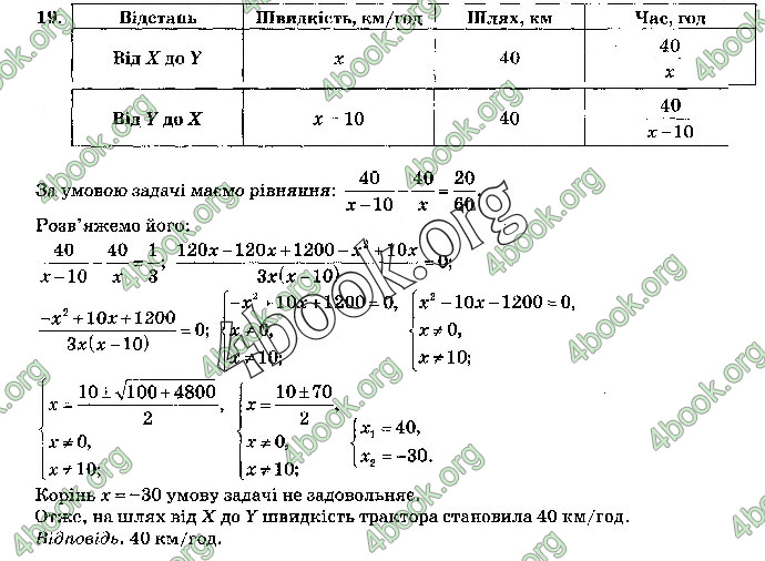 Відповіді Математика 9 клас ДПА 2019 Бевз. ГДЗ