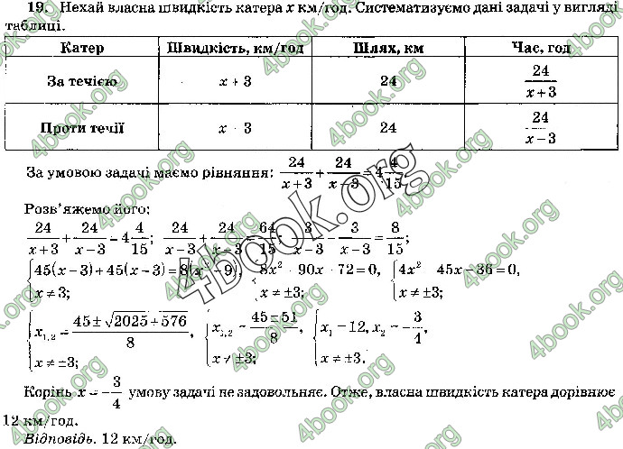 Відповіді Математика 9 клас ДПА 2019 Бевз. ГДЗ