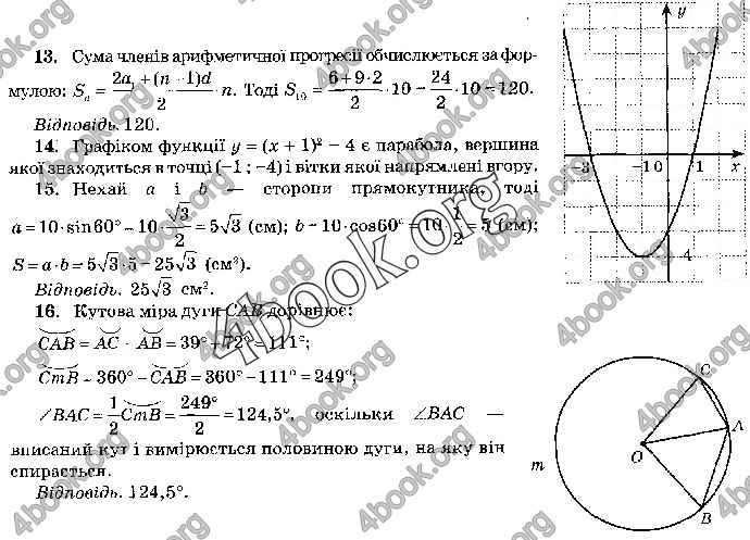 Відповіді Математика 9 клас ДПА 2019 Бевз. ГДЗ