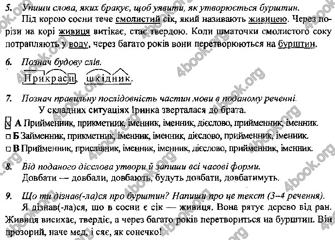 Відповіді Контрольні Українська мова 4 клас ДПА 2019 Сапун