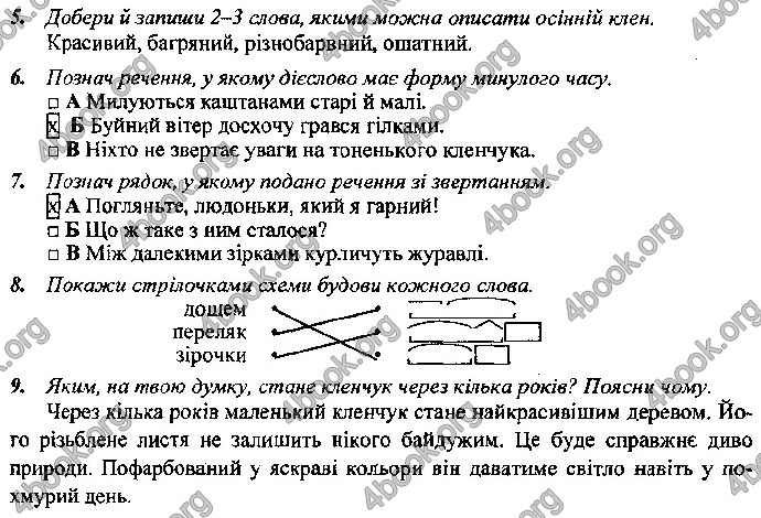 Відповіді Контрольні Українська мова 4 клас ДПА 2019 Сапун