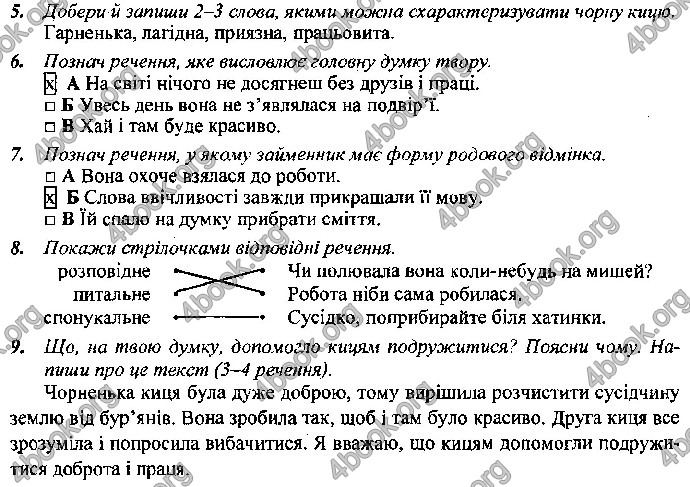 Відповіді Контрольні Українська мова 4 клас ДПА 2019 Сапун