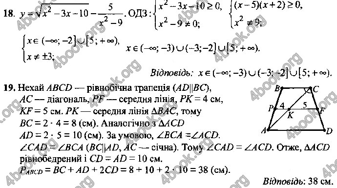 Відповіді Математика 9 клас ДПА 2019 Істер. ГДЗ