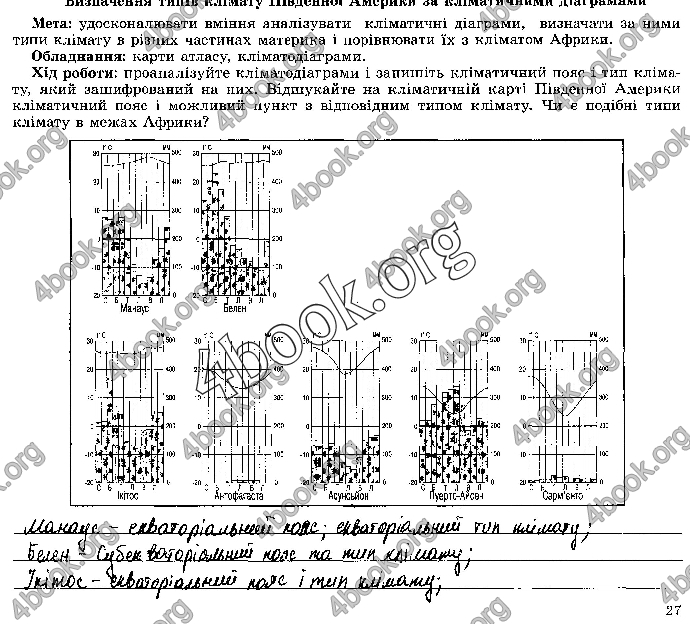 Решебник Зошит географія 7 клас Пестушко. ГДЗ