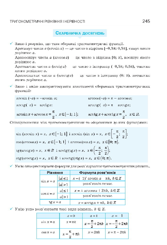 Алгебра 10 клас Бевз 2018