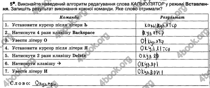 Відповіді Зошит Інформатика 5 клас Ривкінд 2018. ГДЗ