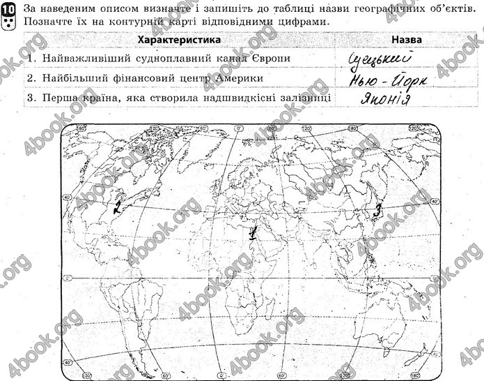 Відповіді Зошит контроль Географія 9 клас Вовк 2018. ГДЗ