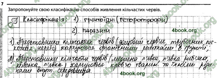 Відповіді Зошит Біологія 7 клас Задорожний. ГДЗ