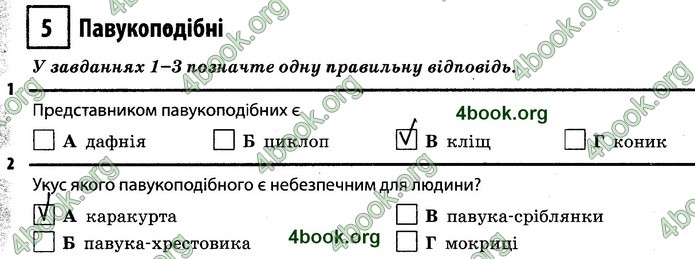 Відповіді Зошит Біологія 7 клас Задорожний. ГДЗ