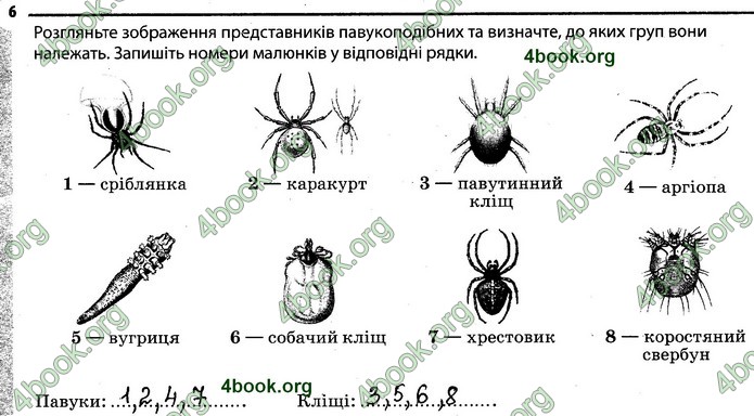 Відповіді Зошит Біологія 7 клас Задорожний. ГДЗ