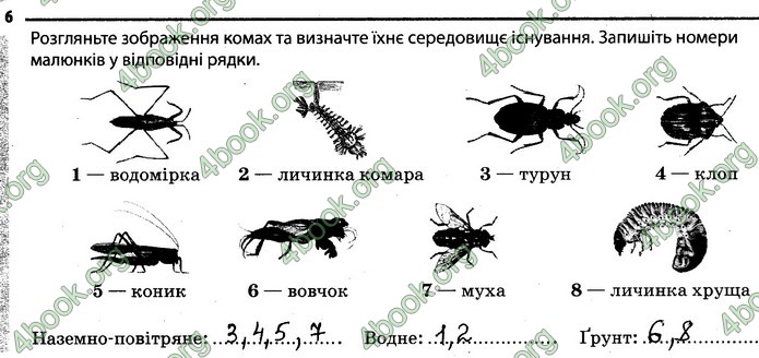 Відповіді Зошит Біологія 7 клас Задорожний. ГДЗ