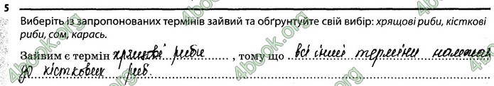 Відповіді Зошит Біологія 7 клас Задорожний. ГДЗ