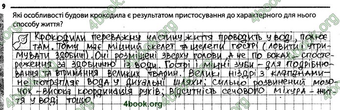 Відповіді Зошит Біологія 7 клас Задорожний. ГДЗ