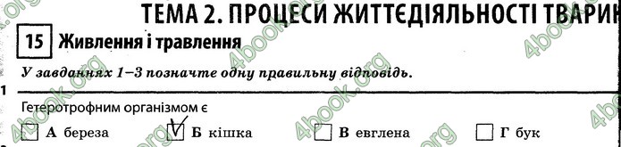 Відповіді Зошит Біологія 7 клас Задорожний. ГДЗ