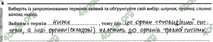 Відповіді Зошит Біологія 7 клас Задорожний. ГДЗ