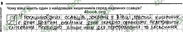 Відповіді Зошит Біологія 7 клас Задорожний. ГДЗ