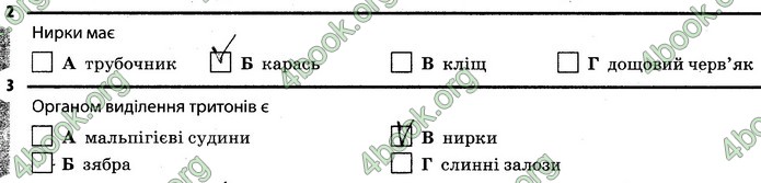 Відповіді Зошит Біологія 7 клас Задорожний. ГДЗ