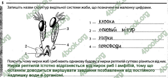 Відповіді Зошит Біологія 7 клас Задорожний. ГДЗ