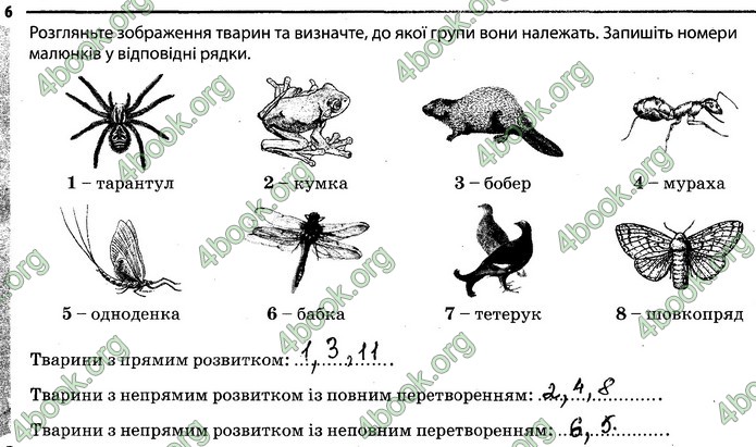 Відповіді Зошит Біологія 7 клас Задорожний. ГДЗ