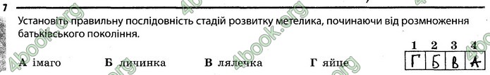 Відповіді Зошит Біологія 7 клас Задорожний. ГДЗ