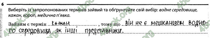 Відповіді Зошит Біологія 7 клас Задорожний. ГДЗ