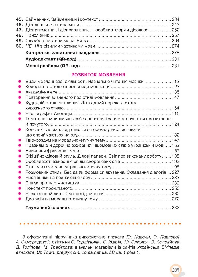 Українська мова 10 клас Ворон 2018