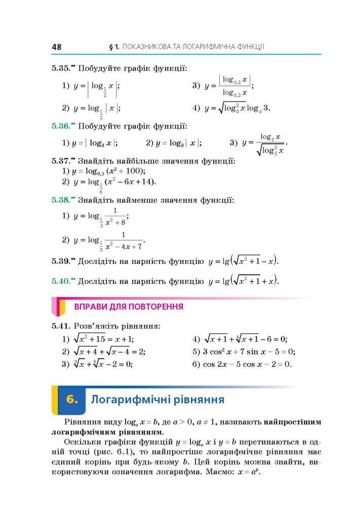 Алгебра 11 клас Мерзляк 2019