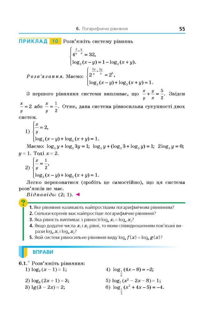 Алгебра 11 клас Мерзляк 2019