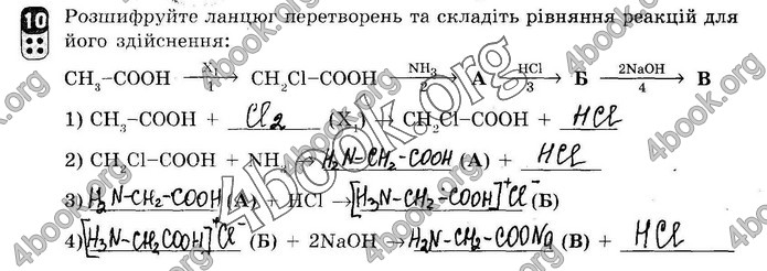 ГДЗ Зошит оцінювання Хімія 10 клас Григоровіч