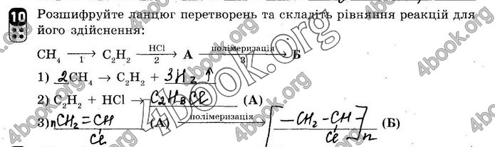 ГДЗ Зошит оцінювання Хімія 10 клас Григоровіч