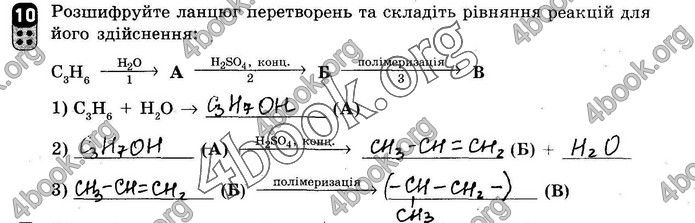 ГДЗ Зошит оцінювання Хімія 10 клас Григоровіч