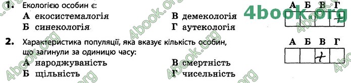 Зошит Біологія 11 клас Задорожний 2019. ГДЗ