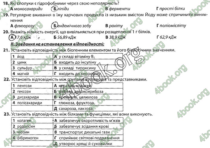 Збірник Біологія 9 клас Соболь