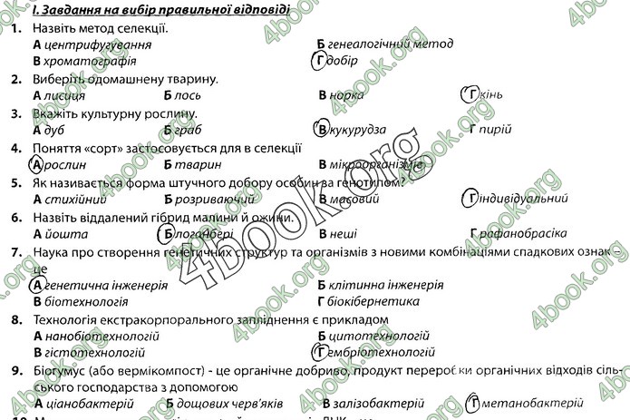 Збірник Біологія 9 клас Соболь