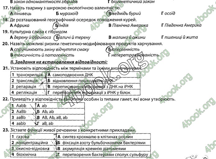 Збірник Біологія 9 клас Соболь