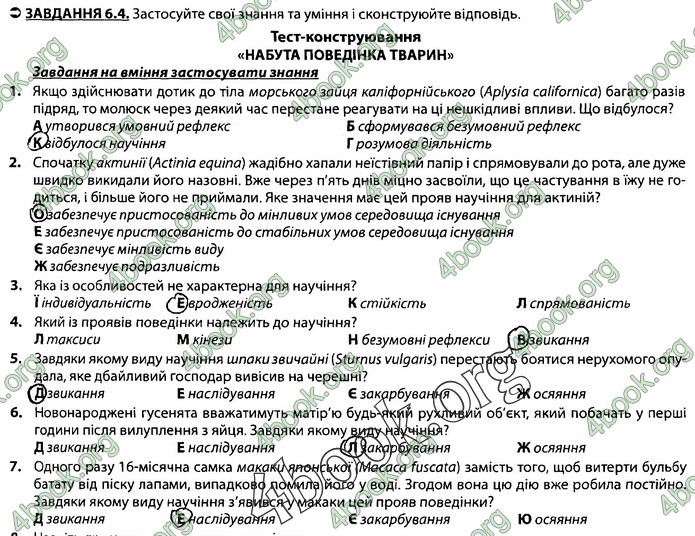 Збірник Біологія 7 клас Соболь