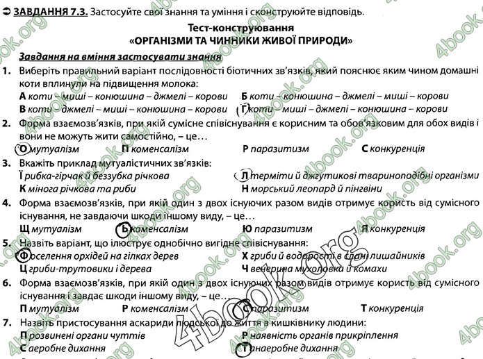 Збірник Біологія 7 клас Соболь