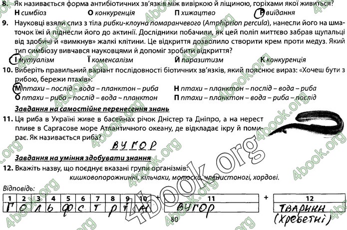 Збірник Біологія 7 клас Соболь