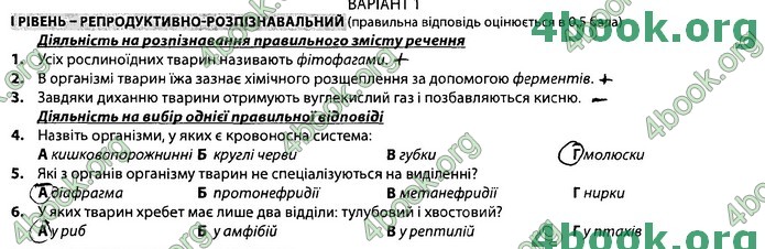 Збірник Біологія 7 клас Соболь