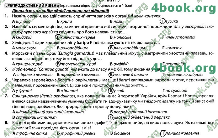 Збірник Біологія 7 клас Соболь
