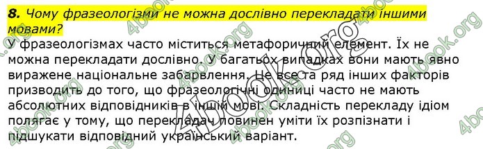 ГДЗ Українська мова 10 клас Ворон 2018