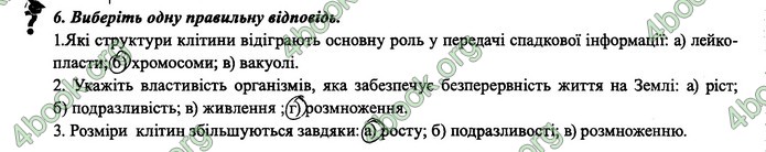 Зошит Біологія 6 клас Поліщук