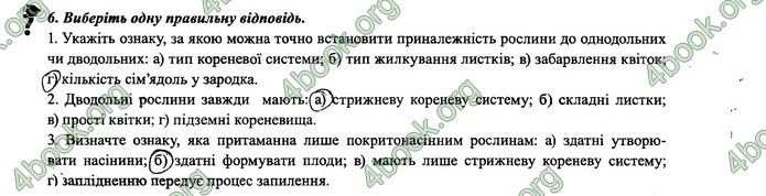 Зошит Біологія 6 клас Поліщук